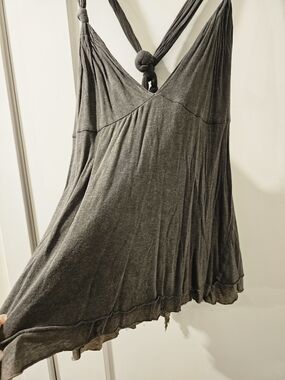 Dondup Charcoal Gray Knotted-Strap Camisole